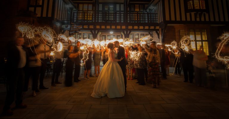 sparklers at Inglewood Manor wedding